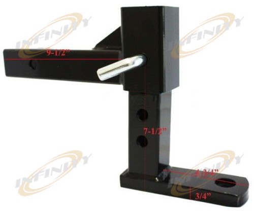 3 Step Adjustable Tow Bar Raised Trailer Hitch 3 levels of raise 4 1/2" ~ 7 1/2"